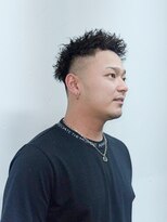 メリケンバーバーショップ フクオカ(MERICAN BARBERSHOP FUK)&nbsp;ハイライトマッシュパーマウルフアッシュブラック