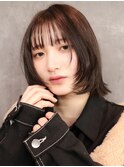 アッシュグレージュ ボブレイヤー 顔周りカット 似合わせ