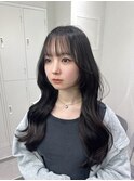 小顔見え韓国レイヤーロング