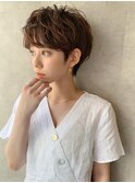 30代40代50代大人ショート髪型丸顔前髪あり似合わせ【安野】