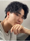 センターパート/波巻きパーマ/スパイラルパーマ/men's
