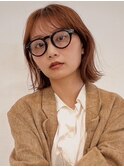外ハネボブ/オレンジブラウン/前髪/表参道青山