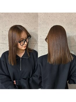 アミエ(AMIE)の写真/【話題のトステア配合】今までにない手触りとツヤを実感◎髪に優しい厳選薬剤で憧れのサラ艶ストレートへ