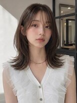 ユーフォリア 青山(Euphoria)&nbsp;サイドバングダブルカラー透明感カラーオリーブベージュ外ハネ☆
