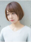 流しバング ひし形シルエット アッシュベージュ