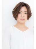 アシンメトリーくせ毛風小顔フレンチボブZ川口30代40代50代