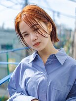 ベンジー 学芸大学店(benji)&nbsp;オレンジとカーテンバングとボブ　2/学芸大学/学大/自由が丘