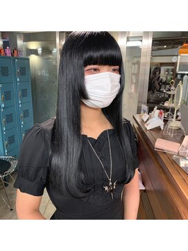 黒髪姫カットロング
