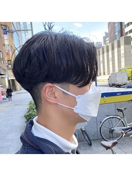 ウェーブ(WAVE) センターパート×ワンカールリバースカルマパーマ/メンズパーマ