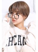 大人可愛い小顔美髪前下がりショートボブ丸みショートA3