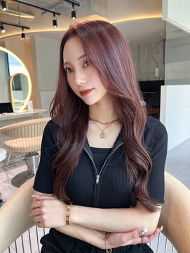 ロンドメリア 天神大名店(Lond Melia) ★グレージュカラー斜めバングデザインカラーシルキー ベージュ