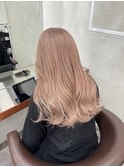 ミルクティーピンク/髪質改善/ダブルカラー/ケアブリーチ/20代