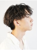 渋谷センターパートウルフカットシャドウパーマ波巻きパーマ緩め