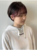 インナーカラー/ピンク/ショート/サイドバング/10代20代30代