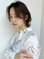 デジタルパーマ　くびれヘア　チェリーブラウン　イメチェン