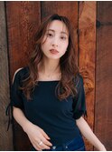 顔まわりシースルーレイヤー大人カジュアル