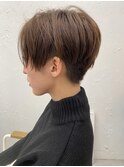 20代～50代☆丸みショート刈り上げマッシュショートブラウン