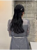 ハーフアップ/ヘアアレンジ/結婚式お呼ばれヘア