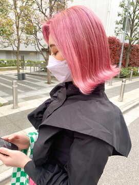 ピンクカラー/ミディアムカラー/ブリーチカラー/ハイトーン