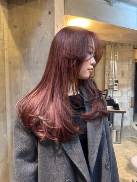ボルドーブラウン/レイヤーカット