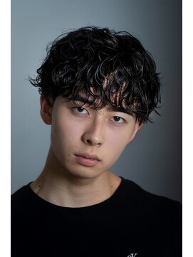 ネイビー(NAVY) 大人マッシュ シャドウパーマ 刈り上げ