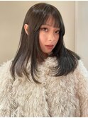 顔まわりレイヤーカット顔まわりカットオリーブベージュ