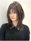ピンクベージュ/アンブレラカラー/クールショート/前髪/渋谷