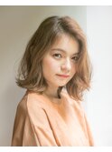 小顔 ワンサイドショート ブランジュ ハイライト ダブルバング