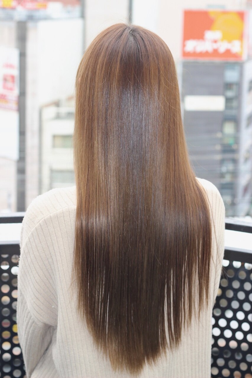 縮毛矯正＋オーガニックカラー＋カット＋ASIA TR　\18500