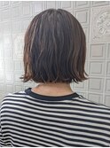 くせ毛切りっぱなしボブ