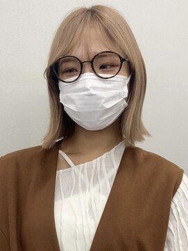 コト 福井大和田店(coto) 福井　大和田　ホワイトミルクティーベージュカラー　ボブ