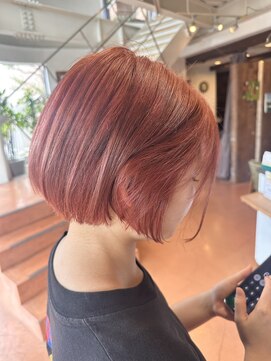 牛若丸ジャパン(Japan) 赤オレンジ×ミニボブ