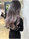 ほんのりラベンダーが可愛いバレイヤージュ_ lavender ash_