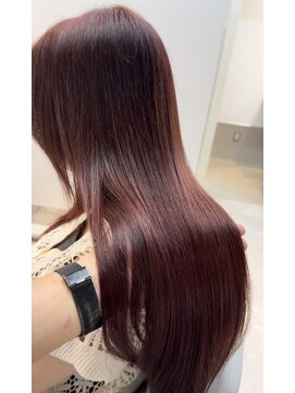 カラ フクオカ(Cara FUKUOKA) チェリーピンク&ローレイヤカット【髪質改善水素カラー】