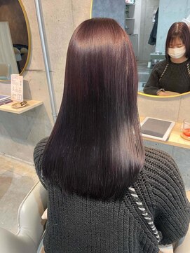 クー  戸越銀座(QOO) 美髪のススメ髪質改善切りっぱなしボブピンクブラウン