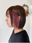 ピンクイヤリングカラー×ボブ【Gem 神原】