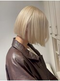 17000抜きっぱなしブロンドホワイトブロンド韓国ミニマルボブ