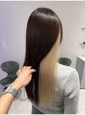 インナーカラーホワイトベージュハイトーンダブルカラー成増