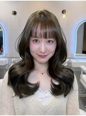 韓国風/オリーブヘア/ロングヘア/前髪/トリートメント/小顔