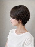 大人かわいい丸みショートボブ