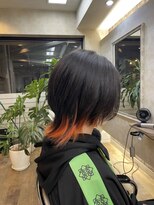 ヘアアンドメイク アリス(hair&make ALICE produce by COLT)&nbsp;ショート　ソフトウルフ　インナーカラー　オレンジ