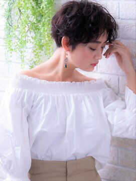 ソア 武蔵小杉(SOAR) 大人かわいい無造作カールとデザインカラー小顔丸みショートボブ