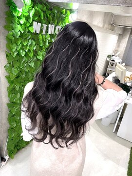 ニノ(nino) 【NINO】ディープアッシュ/グレー/ハイライト/シールエクステ