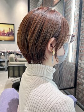 ベイショア(Bay Shore NY) ［BayShore］ラウンドショートボブ×ピンクベージュ