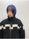 青髪ミニボブヘア