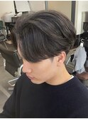 センターパートニュアンスパーマワンカールパーマ韓国コンマヘア
