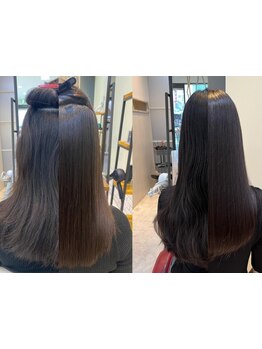 before→after【ピーンとなりすぎない自然な仕上がり】頑固なうねりや広がりもお任せ◎[自由が丘]