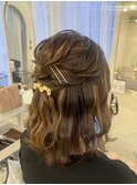 大阪梅田茶屋町ヘアセットサロンRiccoのふわふわハーフアップ