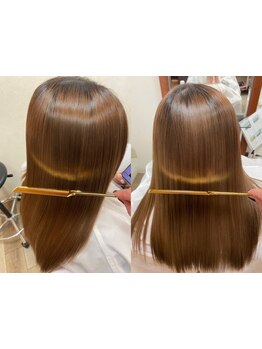 多数商材を取り扱っているので、ダメージレスな髪質改善で圧倒的支持率を誇るサロンです♪