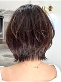 ボブレイヤー×切りっぱなし×外ハネ